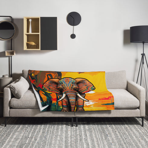 Elephant Mama Africa Blanket